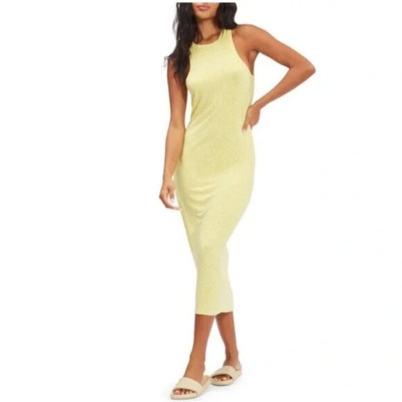 Billabong Soft Tomboy Tank Midi Dress Yellow Polka Dot Size Medium - Picture 4 of 8